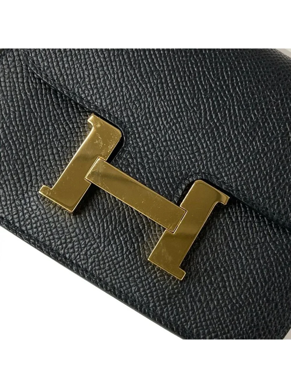 Hermes Wallet Constance Slim Black Gold